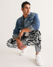 Load image into Gallery viewer, Marisa_Feather sketch details in BLUE Men&#39;s Track Pants
