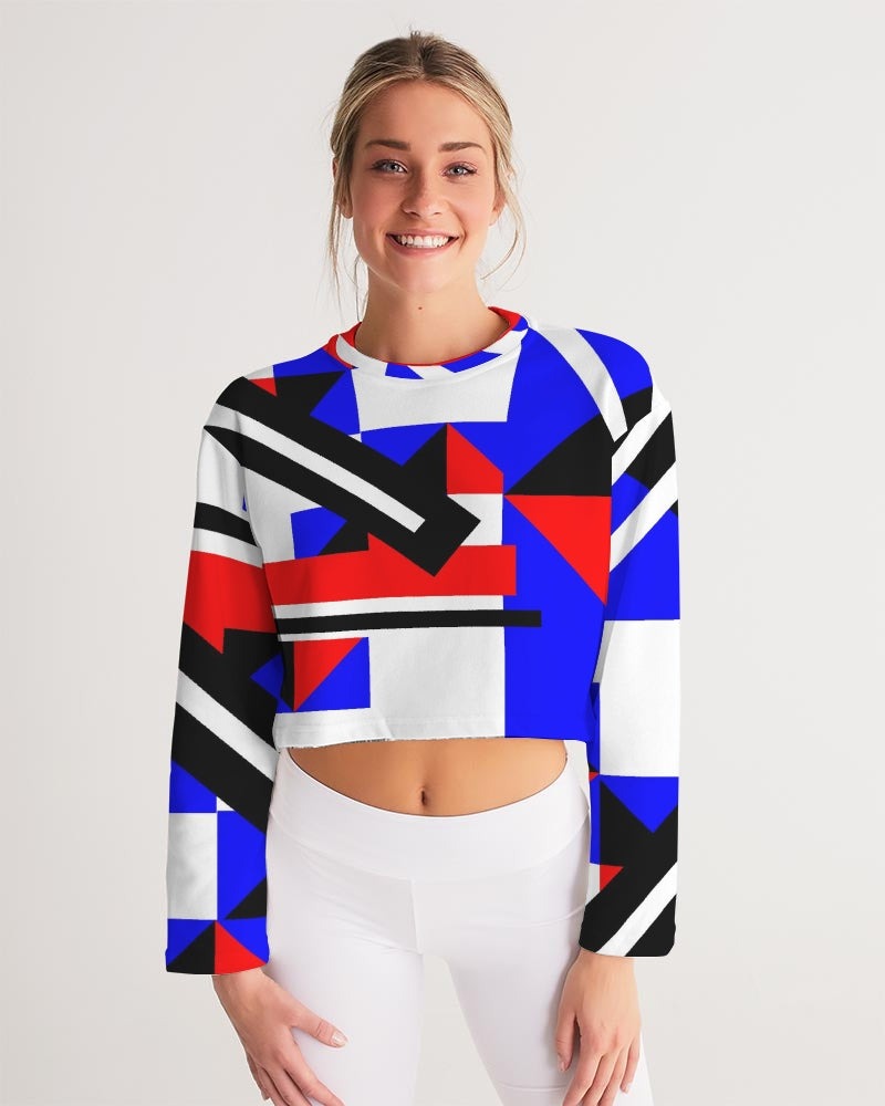 80s Diamond half Women's Cropped Sweatshirt