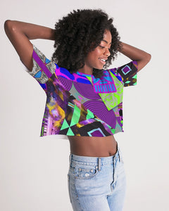 PURPLE-ATED FUNKARA Women's Lounge Cropped Tee