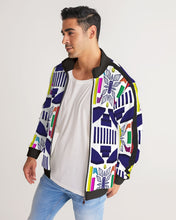 Load image into Gallery viewer, 3D Jeweled Flag Men&#39;s Stripe-Sleeve Track Jacket
