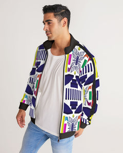 3D Jeweled Flag Men's Stripe-Sleeve Track Jacket