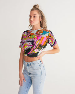 POUR PARTY Women's Twist-Front Cropped Tee