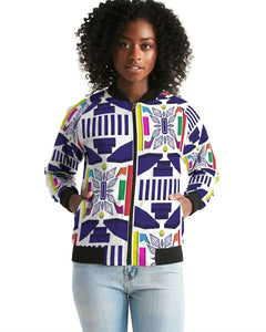 3D Jeweled Flag Women's Bomber Jacket