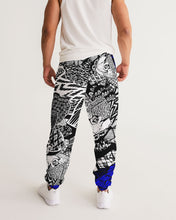 Load image into Gallery viewer, Marisa_Feather sketch details in BLUE Men&#39;s Track Pants
