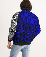 Load image into Gallery viewer, Marisa_Feather sketch details in BLUE Men&#39;s Bomber Jacket
