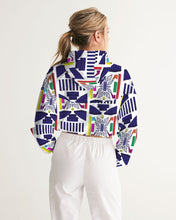 Load image into Gallery viewer, 3D Jeweled Flag Women&#39;s Cropped Windbreaker
