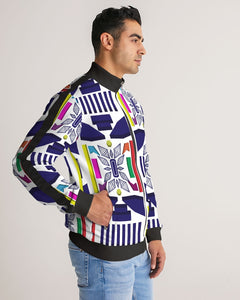 3D Jeweled Flag Men's Stripe-Sleeve Track Jacket