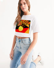 Load image into Gallery viewer, continuospeace1 heritage print Women&#39;s Cropped Tee
