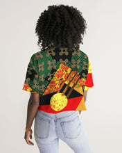 Load image into Gallery viewer, continuospeace1 heritage print Women&#39;s Lounge Cropped Tee
