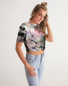 Chalkwater Crush Women's Twist-Front Cropped Tee