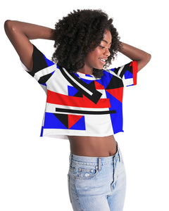 80s Diamond half Women's Lounge Cropped Tee