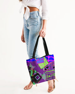 PURPLE-ATED FUNKARA Canvas Zip Tote