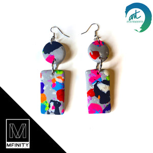 Gamauna Sidewalk Beveled Clay Earrings